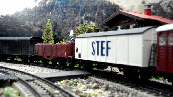 La nostalgie des lourds trains de marchandises du temps jadis parmi forts et rochers