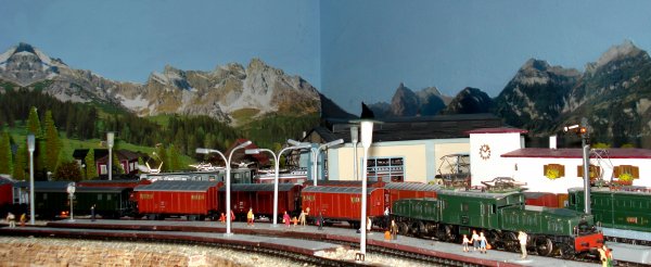 Le lgendaire train marchandises de dtail ("Stckgterzug") 16627 Bellinzone - Erstfeld, durant les annes 1970